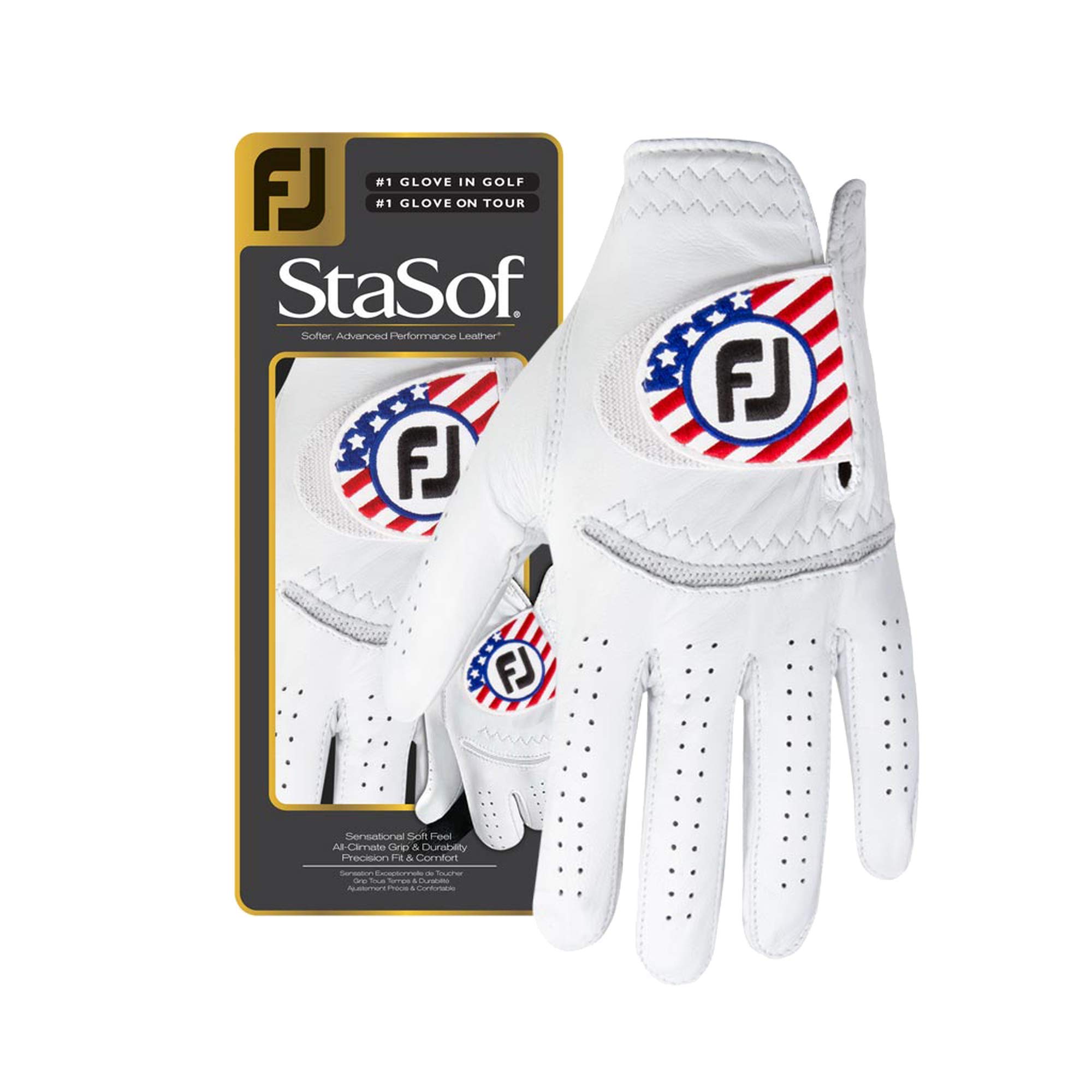 【中古】【未使用・未開封品】FootJoy StaSof フラッググローブ パール Sサイズ 左手用