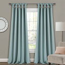 【中古】【未使用・未開封品】Lush Dcor Insulated Knotted Tab Top Blackout Window Curtain Panels Blue 52X84 Set