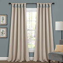 【中古】【未使用・未開封品】Lush Dcor Insulated Knotted Tab Top Blackout Window Curtain Panels Wheat 52X84 Set