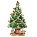 【中古】【未使用・未開封品】クリスマスツリー小物入れ ジュエリーボックス 蝶番付き 手描き 置物 コレクション用リングホルダー ネックレスコンテナ ノベルティク...
