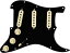 【中古】【未使用・未開封品】Fender ギターパーツ Pre-Wired Strat Pickguard, Tex-Mex SSS, Black 11 Hole PG