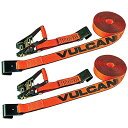 【中古】【未使用・未開封品】VULCAN Proシリーズ ラチェットストラップ フラットフック付き - 3,300ポンド 安全荷重 (2インチ x 27フィート...