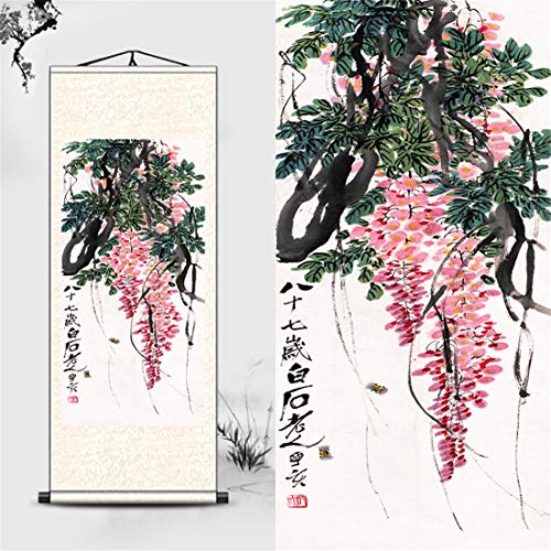 【中古】【未使用・未開封品】Zzooi アジア グレースアート 中国の伝統的な花と鳥の絵画 インクザクロ ..