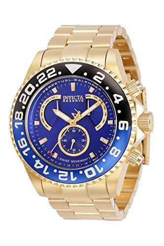 楽天AJIMURA-SHOP【中古】【未使用・未開封品】Invicta Men's Reserve Gold-Tone Steel Bracelet & Case Swiss Quartz Blue Dial Analog Watch 29959