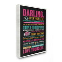 【中古】【未使用・未開封品】Stupell Industries Darling Love Yourself インスピレーショナルネオンワード、アーティストEster Kay ウォールアート、24 x 1.5 x 30、キャン