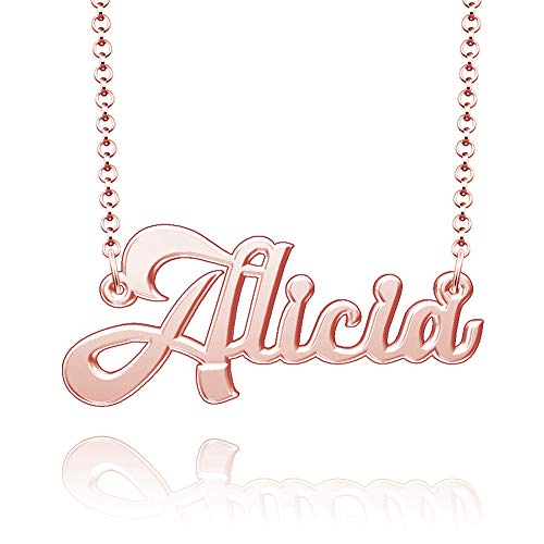 【中古】【未使用・未開封品】Moonlight Collections 名前入りネックレス 10K ローズゴールドメッキ ス..