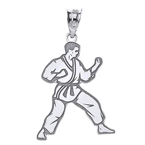 【中古】【未使用・未開封品】認定14Kホワイトゴールド空手武道ペンダント カスタマイズ可