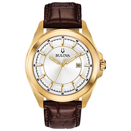【中古】【未使用・未開封品】Bulova クラシッククォーツカレンダーメンズウォッチ ステンレススチール ブラウンレザーストラップ ゴールドトーン (モデル:97B185), ブラウン, クォーツムーブメント。【メーカー名】【メーカー型番】【ブランド名】Bulova(ブローバ) 腕時計 【商品説明】Bulova クラシッククォーツカレンダーメンズウォッチ ステンレススチール ブラウンレザーストラップ ゴールドトーン (モデル:97B185), ブラウン, クォーツムーブメント。【注意】こちらは輸入品となります。当店では初期不良に限り、商品到着から7日間は返品を 受付けております。こちらは当店海外ショップで一般の方から買取した未使用・未開封品です。買取した為、中古扱いとしております。他モールとの併売品の為、完売の際はご連絡致しますのでご了承ください。ご注文からお届けまで1、ご注文⇒ご注文は24時間受け付けております。2、注文確認⇒ご注文後、当店から注文確認メールを送信します。3、当店海外倉庫から当店日本倉庫を経由しお届けしますので10〜30営業日程度でのお届けとなります。4、入金確認⇒前払い決済をご選択の場合、ご入金確認後、配送手配を致します。5、出荷⇒配送準備が整い次第、出荷致します。配送業者、追跡番号等の詳細をメール送信致します。6、到着⇒出荷後、1〜3日後に商品が到着します。　※離島、北海道、九州、沖縄は遅れる場合がございます。予めご了承下さい。お電話でのお問合せは少人数で運営の為受け付けておりませんので、メールにてお問合せお願い致します。営業時間　月〜金　10:00〜17:00お客様都合によるご注文後のキャンセル・返品はお受けしておりませんのでご了承下さい。