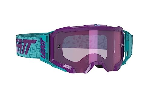 【中古】【未使用・未開封品】Leatt Brace 5.5 Velocity Iriz ゴーグル (アクア/パープルレンズ)