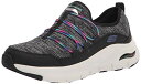 【中古】【未使用・未開封品】Skechers レディース アーチフィット レインボー ビュー スニーカー, ブラックマルチ, 24
