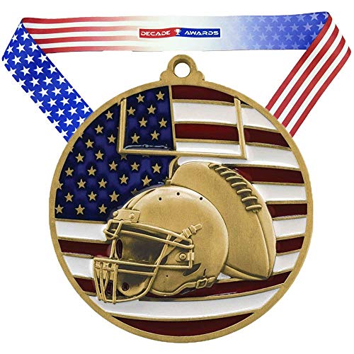 【中古】【未使用・未開封品】Decade Awards フットボール愛国メダル - 幅2.75インチ 星条旗付きグリジロンメダリオン 星条旗 Vネックリボン 2.75 Inch Diameter ゴールド 【中古】【未使用・未開封品】Decade Awards フットボール愛国メダル - 幅2.75インチ 星条旗付きグリジロンメダリオン 星条旗 Vネックリボン 2.75 Inch Diameter ゴールド