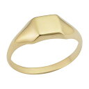 【中古】【未使用・未開封品】KoolJewelry 14K イエローゴールド 6.9mm スクエア シグネットリング メンズ/レディース サイズ4~8