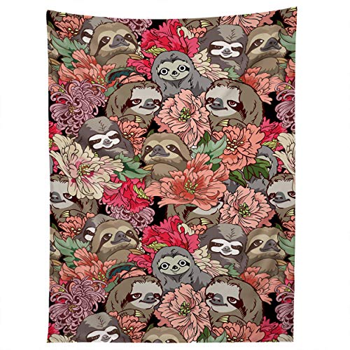 【中古】【未使用 未開封品】Society6 Huebucket Because ナマケモノタペストリー 60 x 80 69799-tapmed