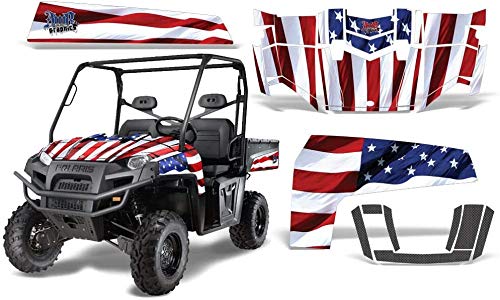 【中古】【未使用・未開封品】AMR Racing UTV グラフィックキット ステッカー デカール Polaris Ranger XP 500/800/900 2010-2014対応 星条旗