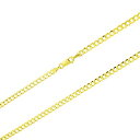 【中古】【未使用・未開封品】Nuragold 10Kイエローゴールド 3mm ソリッドキューバカーブリンクチェーンネックレス メンズ レディース ロブスターロッ...