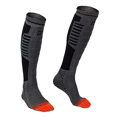 【中古】【未使用・未開封品】Mobile Warming Heated Socks, Tri-Blend Construction, Grey/Black, Men 4-10/Women 6-11