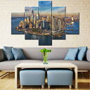 【中古】【未使用・未開封品】TUMOVO アメリカ合衆国 都市景観 5点 絵画キャンバス 60''Wx40''H