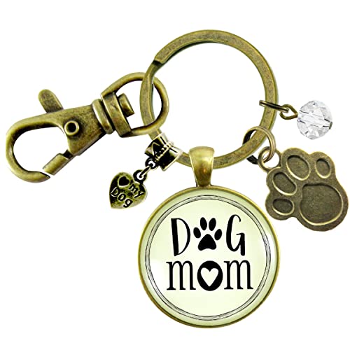 【中古】【未使用・未開封品】Gutsy Good ness Dog Mom キーチェーン レディース ジュエリーギフト BFF ファー ママ ペンダント 肉球プ...