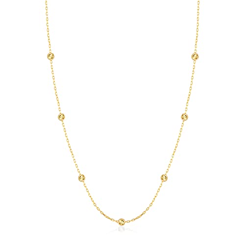 【中古】【未使用・未開封品】GELIN ステーションボールチェーン 14K イエローゴールド 誕生日ギフト ファインジュエリー 女性用