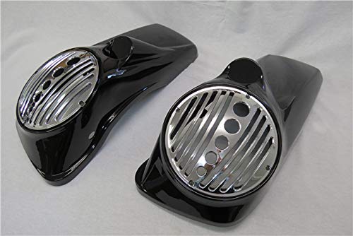 【中古】【未使用 未開封品】K-racing Vivid ブラック 8.5インチ スピーカー蓋 ハーレー ツーリング ハードサドルバッグ用 2014