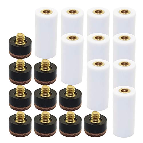 【中古】【未使用 未開封品】Tegg 10個 12mm ビリヤード 実用的 キューねじ式チップ ホワイトプールスティックフェルール付き スヌーカー用