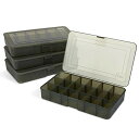 【中古】【未使用・未開封品】Rodeel タックルトレイ プラスチックボックス プラスチックストレージオーガナイザーボックス 取り外し可能な仕切り付き 4個