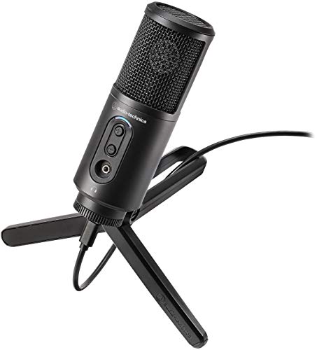 š̤ۡѡ̤ʡAudio Technica ATR2500X Cardioid Condenser USB Microphone Includes Desk Stand 2 (6.6') cables: USB-C to USB-C, USB-C to USB-A (Black)