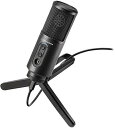 【中古】【未使用 未開封品】Audio Technica ATR2500X Cardioid Condenser USB Microphone Includes Desk Stand 2 (6.6 039 ) cables: USB-C to USB-C, USB-C to USB-A (Black)