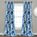 【中古】【未使用・未開封品】Poppy Garden Room Darkening Window Curtain Panels Blue 52X95 Set(2)