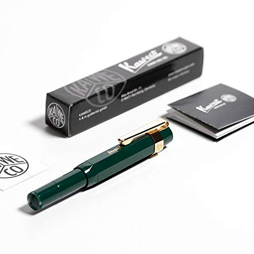 【中古】【未使用・未開封品】Kaweco スポーツクラシック万年筆 グリーン 細字 Kaweco スポーツ八角形クリップ付き ゴールド