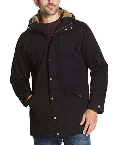 【中古】【未使用・未開封品】耐候性 ヴィンテージ メンズ シェルパフリース裏地 フード付きジャケット US サイズ: Small カラー: ブラック