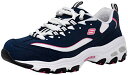 【中古】【未使用・未開封品】Skechers Sport レディース D'Lites オリジナル ノンメモリーフォーム レースアップスニーカー, ネイビー/ピンク, 24