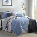 【中古】【未使用 未開封品】The Urban Port Andria 10 Piece Queen Size Comforter and Coverlet Set, Blue and Gray 141［並行輸入］