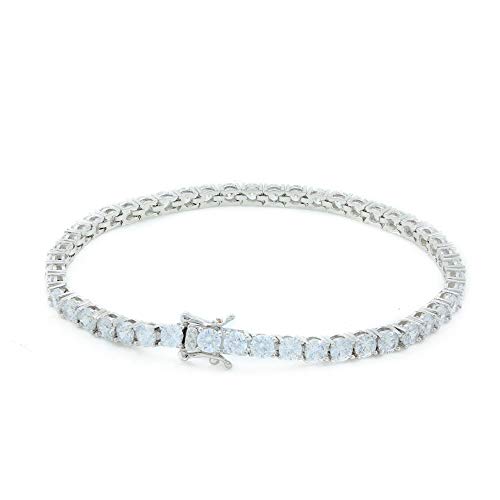 【中古】【未使用・未開封品】Bling Bling NY ユニ テニスブレスレット 3mm 4mm 5mm ラウンドカット キュービックジルコニア 本物のソリッド925スターリングシルバー テニスブ