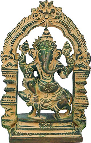 【中古】【未使用・未開封品】エキゾチック インディア ガネーシャ神殿 - 真鍮像 ZEE90