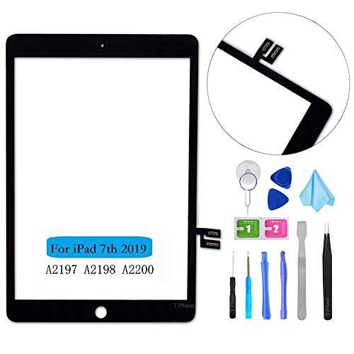 【中古】【未使用・未開封品】T Phael ブラック タッチスクリーン デジタイザー修理キット iPad 10.2インチ 2019 iPad 7 第7世代 A2197 A2198 A2200 (ホームボタンなし、LCDは