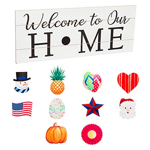 【中古】【未使用・未開封品】Welcome to Our Home 交換可能な木製看板 - 28 x 1 x 11インチ 【中古】【未使用・未開封品】Welcome to Our Home 交換可能な木製看板 - 28 x 1 x 11インチ