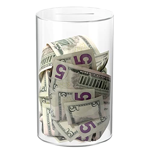 【中古】【未使用・未開封品】ARIAL 貯金箱 大人用 オープニング クリア 貯金箱 現金とコイン 大人 男の子 キッズ DIY ギフト テーブルデコレーション Mサイズ