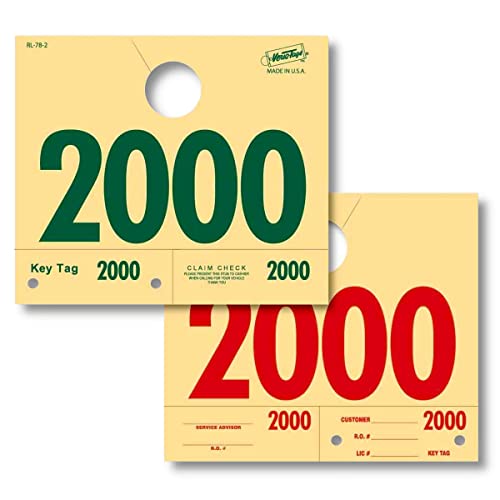 【中古】【未使用・未開封品】サービスディスパッチ番号 - 番号付き 2000-2999 - マニラ/グリーン/レッド - RL78 ミラーハングタグ (1000個入りボックス)