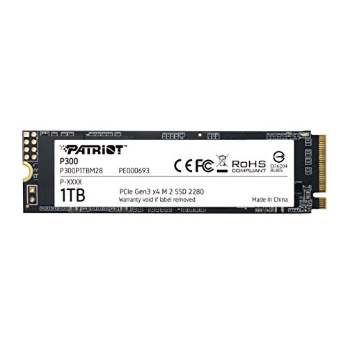 yÁzygpEJizPatriot Memory P300 1TB M.2 SSD 2280 NVMe PCIe Gen 3x4 ^SSD P300P1TBM28