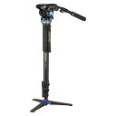 【中古】【未使用・未開封品】Benro A48T クラシック アルミニウム 一脚 フリップロック 3脚ベース S6PRO ビデオヘッド