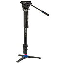 【中古】【未使用・未開封品】Benro A48FD クラシック アルミニウム ビデオ 一脚 3脚ベース S4 PRO フラットベース 液体ビデオヘッド ペイロー...