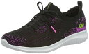 【中古】【未使用・未開封品】Skechers レディース スニーカー, ブラック/ホットピンク, 7.5