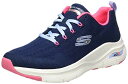 【中古】【未使用・未開封品】Skechers Women's Arch FIT Sneaker, NVY Knit/Htpnk Trim