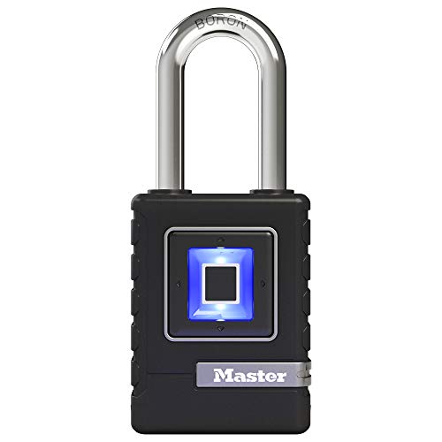 【中古】【未使用・未開封品】Master Lock 4901DLH 指紋ロック 高耐久 アウトドア 生体認証南京錠 ブラック