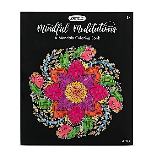 Crayola Mandala Coloring Book, Mindful Meditations, 40 Premium Coloring Pages, Gift, Multicolor