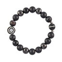 【中古】【未使用・未開封品】Modern ?M Dzi Galaxy Mala ビーズブレスレット メンズ シュンガイト EMF保護 ブラックサルドニックス チベットDziビーズ ノースカロライナで手