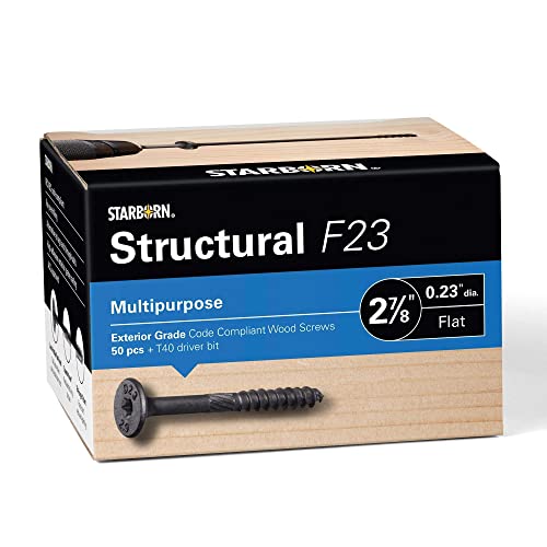 Starborn Structural F23 多目的フラットヘッド木ねじ 2 Inch - 7/8 Inch XF23CT0288