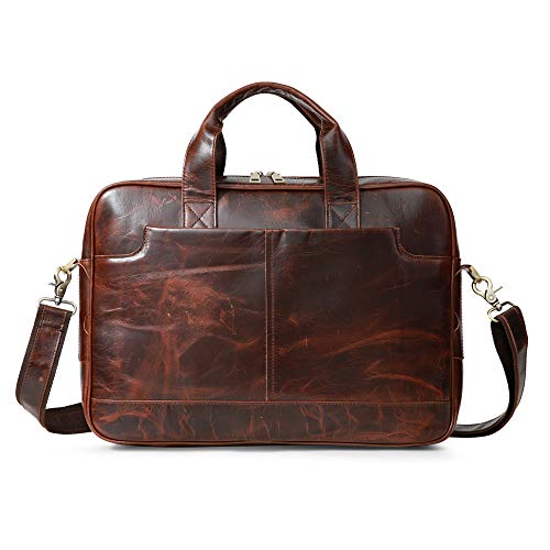 【中古】【未使用・未開封品】JJNUSA レザー 16インチ ノートパソコン ブリーフケース メンズ ショルダーバッグ 旅行用メッセンジャーダッフルバッグ ハン...