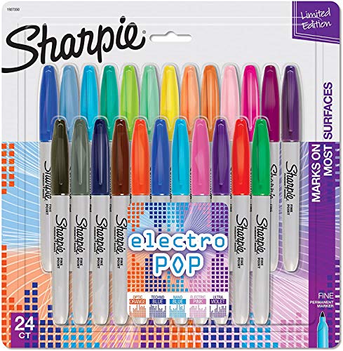 【中古】【未使用・未開封品】SHARPIE エレクトロポップ 油性マーカー 細字 アソートカラー 24本 2 Pack(24 Count)